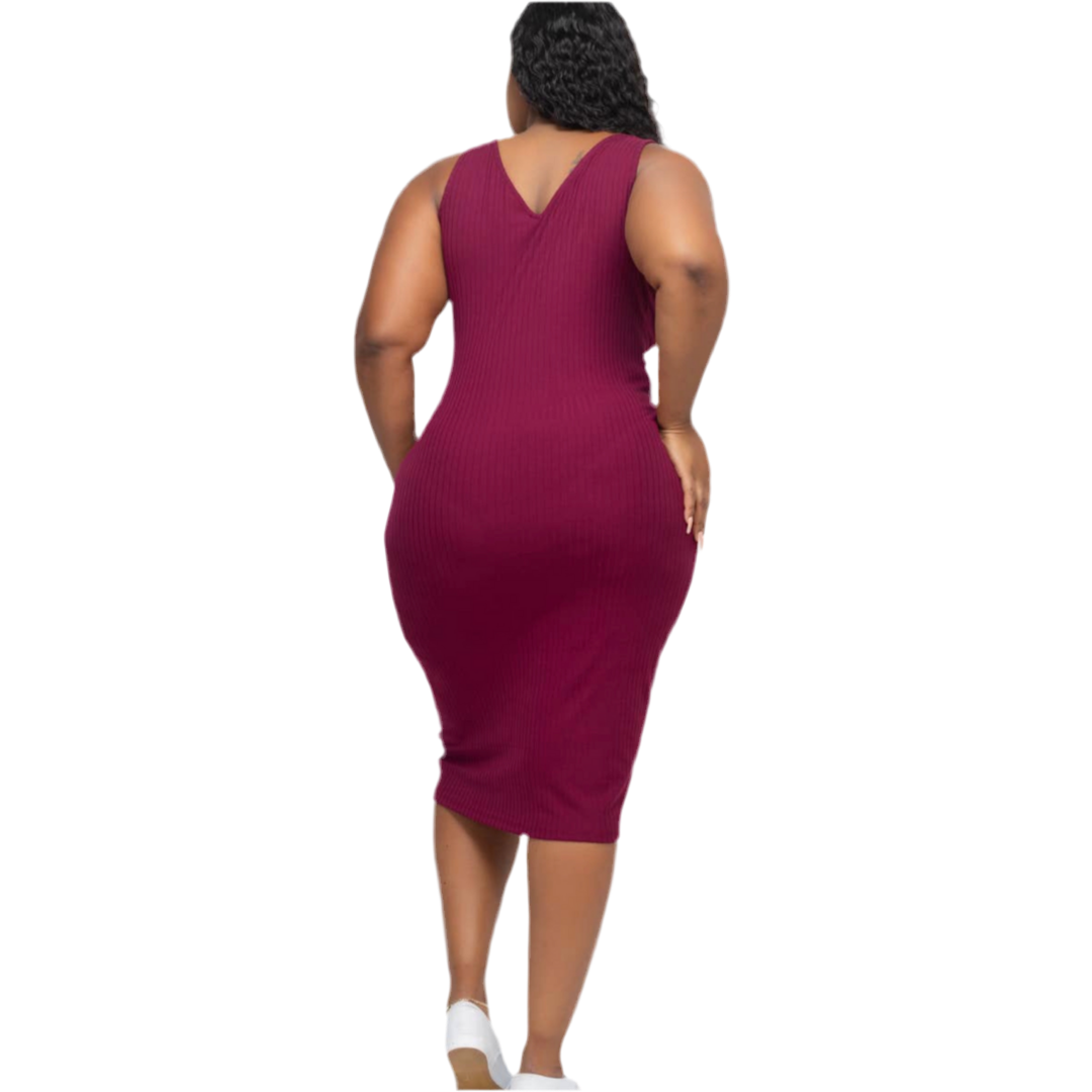 Plus Size Sleeveless Bodycon Dress