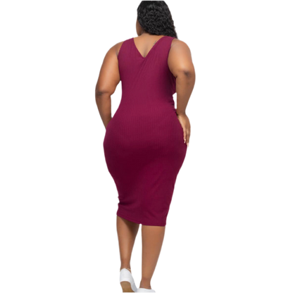 Plus Size Sleeveless Bodycon Dress